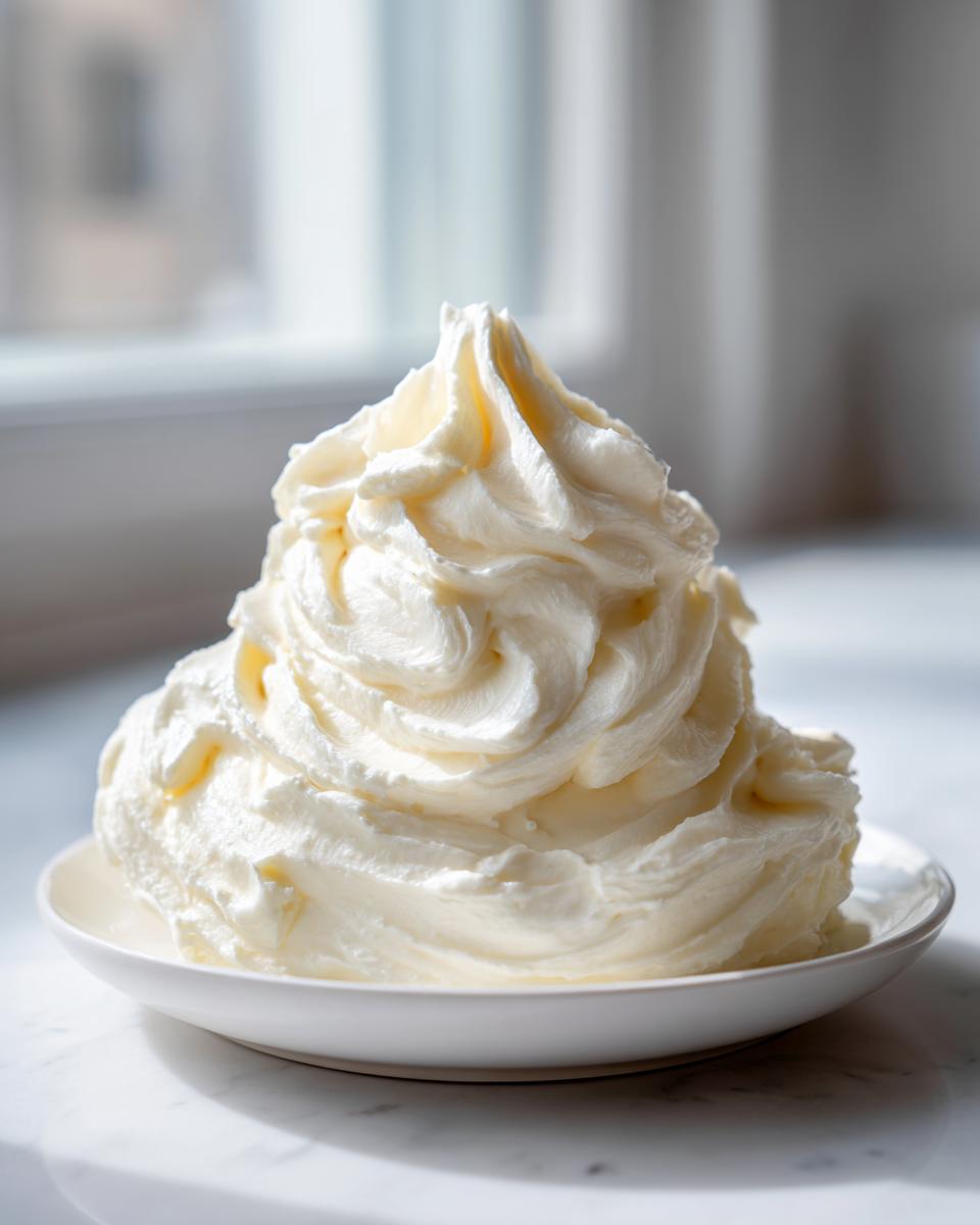 A large, beautifully piped swirl of creamy Boursin mashed potatoes served on a small white plate.