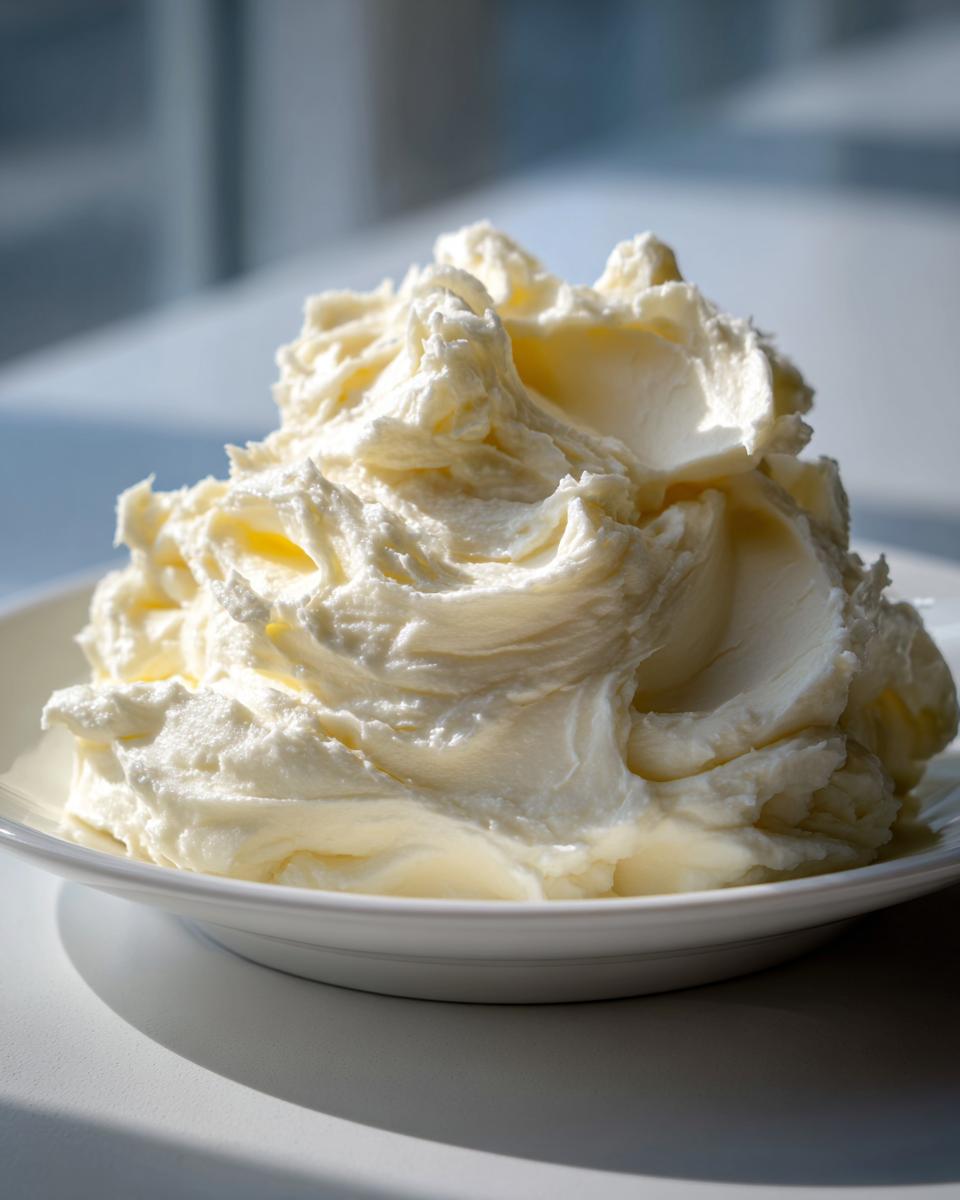 A generous mound of creamy, whipped Boursin mashed potatoes served in a white bowl.